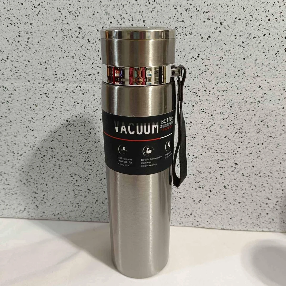 Travel bottle Stainless steel water bottle 1000 ml / thermos bottle for cold water