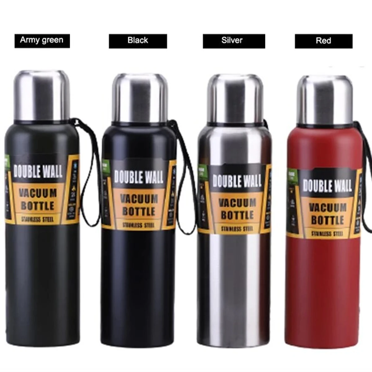 600 ML High Quality Large Capacity Stainless Steel Thermos Portable Vacuum Flask Insulated Tumbler with Rope Thermal Bottle