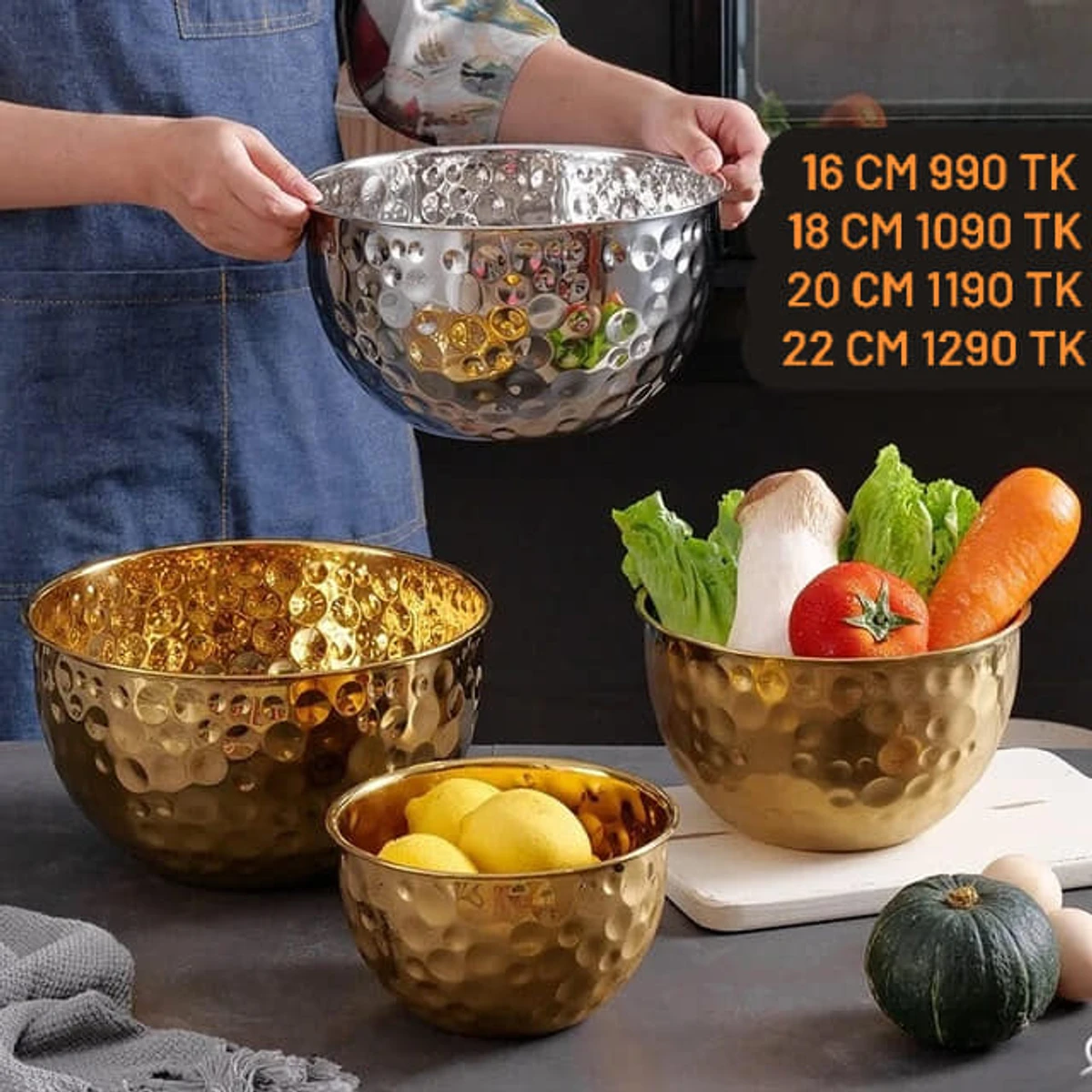 Golden Stainless Steel Bowl