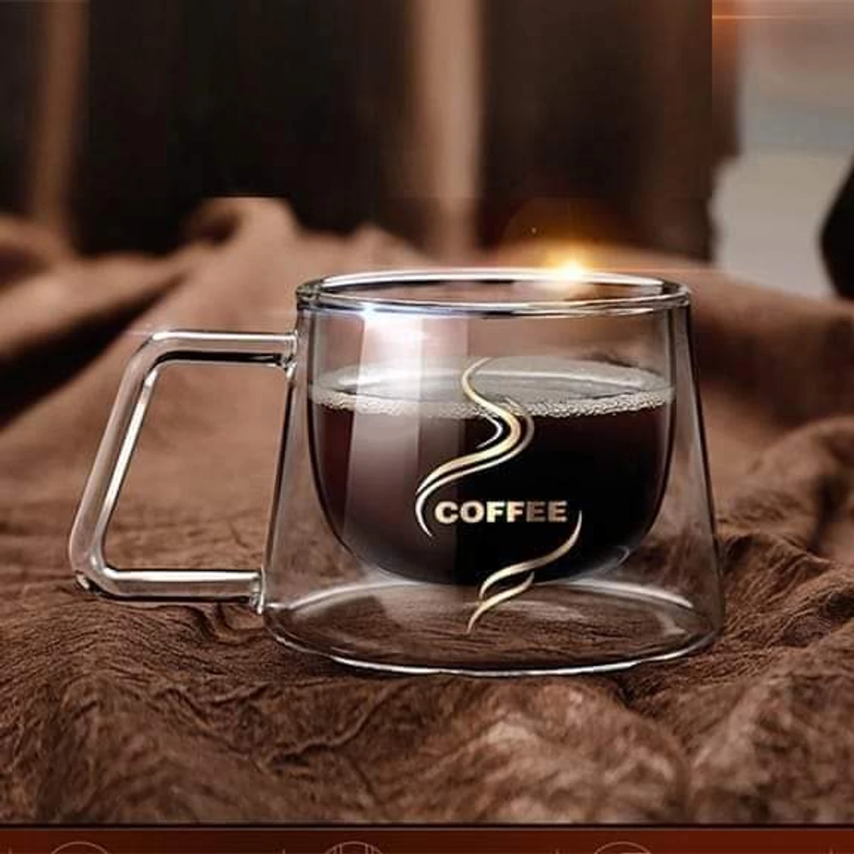 Double Wall Coffee Mug Glass - 150Ml - Coffee Mug - Enjoy Your Coffee In Style With This Elegant Glass Mug