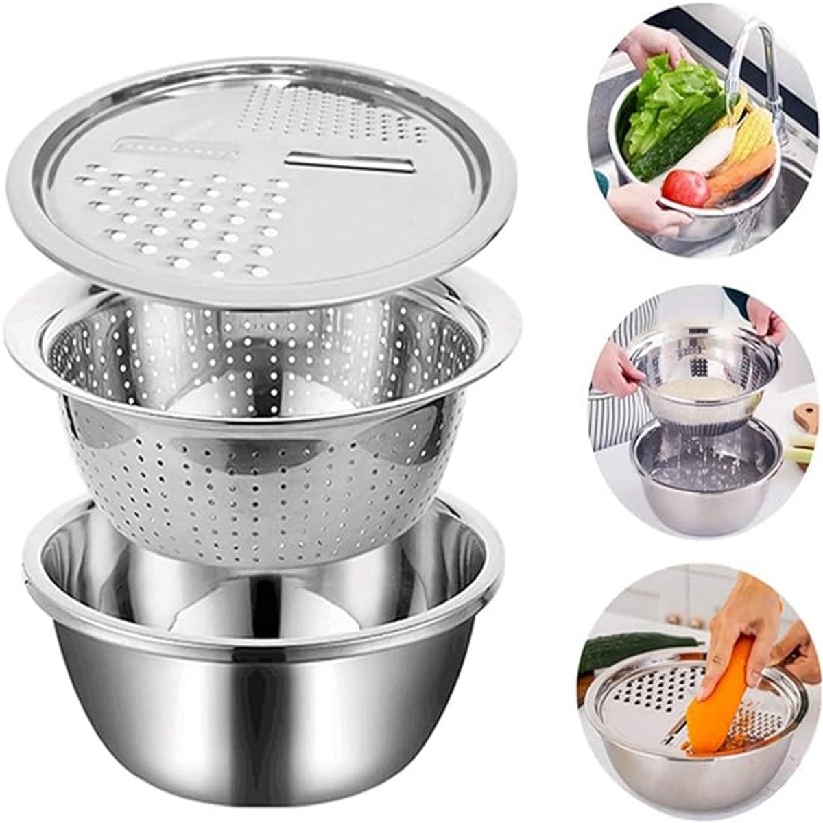 3 in 1 Vegetable Cutter with Drain Basket