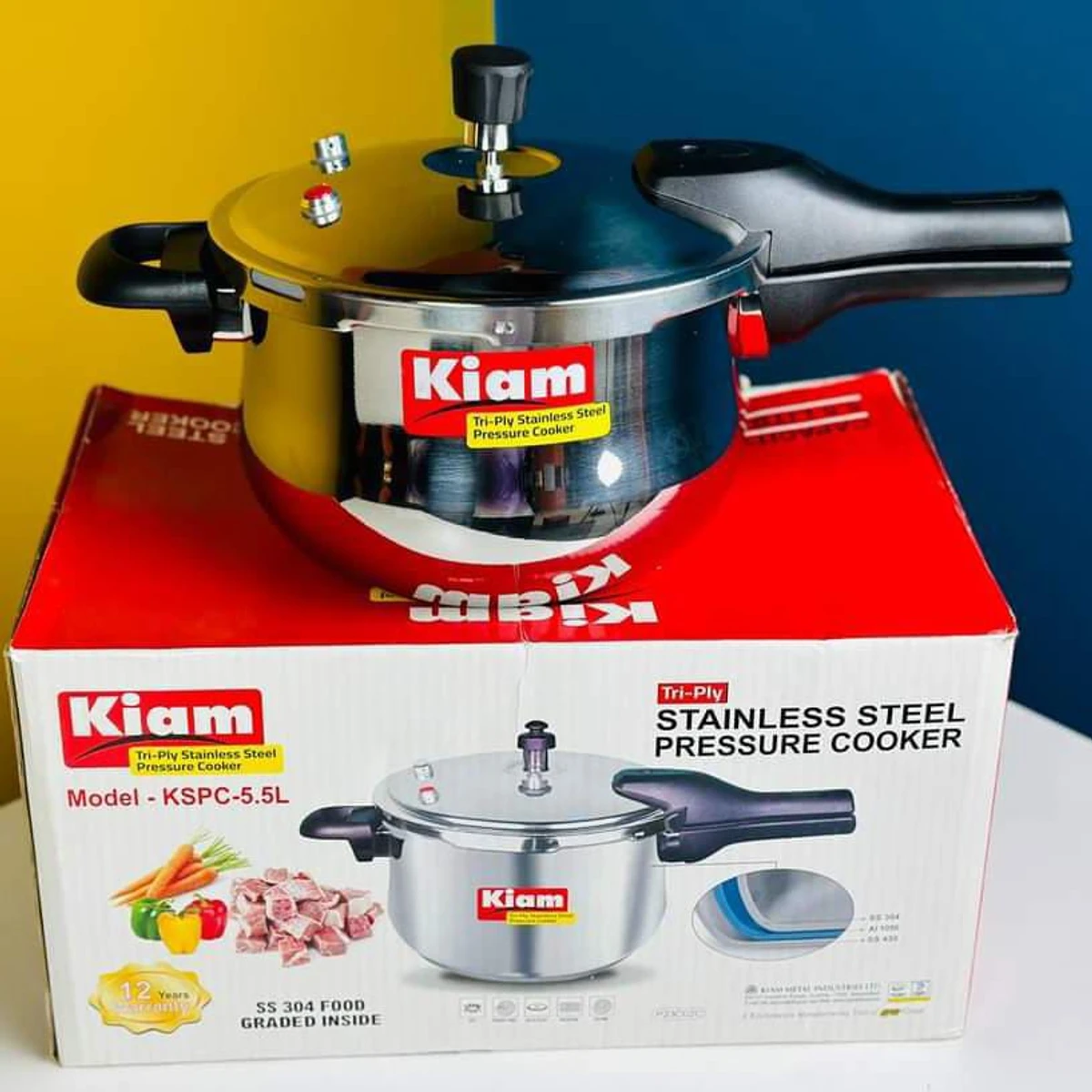 5.5liter Kiam Stainless steel Pressure cooker