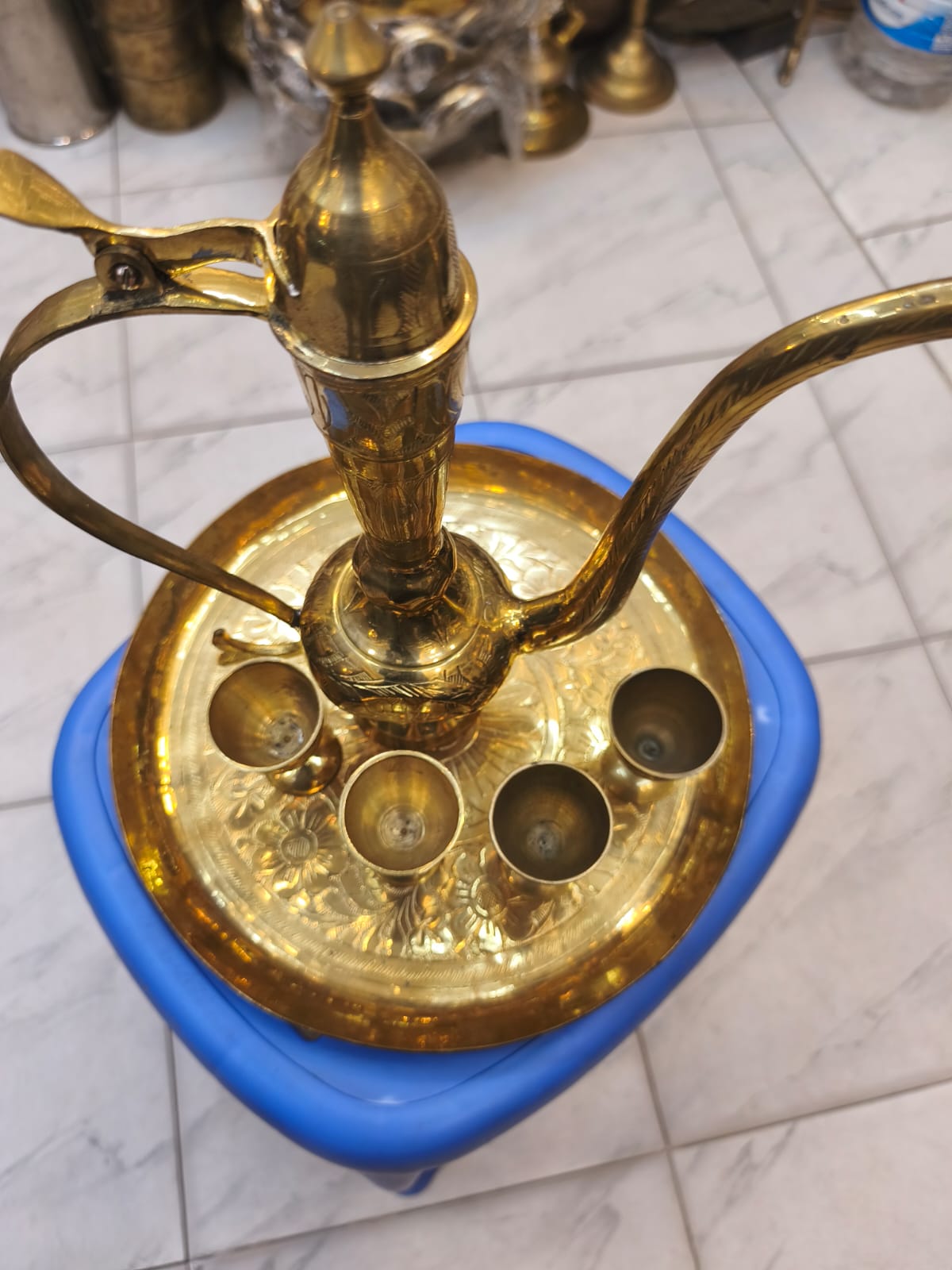 পিতলের আফতাবা সেট (বা আবতাবেহ, ইব্রিক, সুরাহি, আফতোবা)