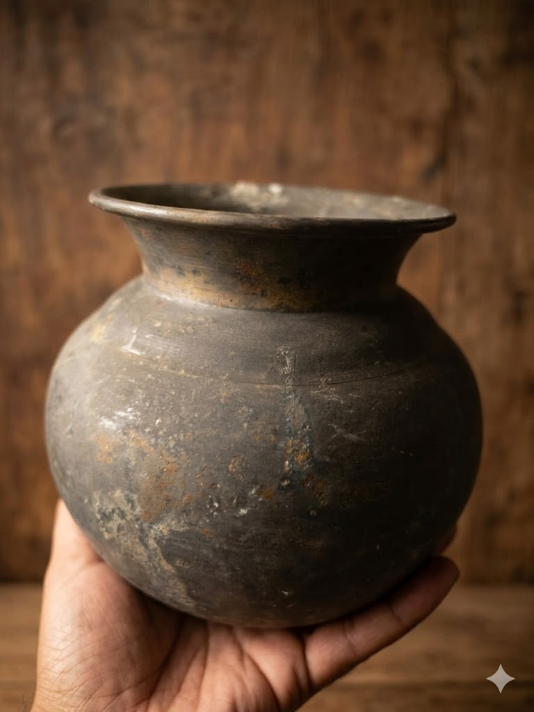 পিতলের তৈরি একটি পুরনো পাত্র